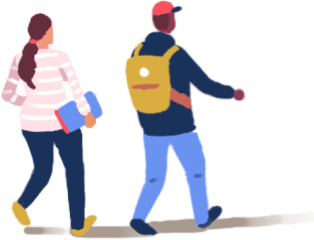 Two students walking
